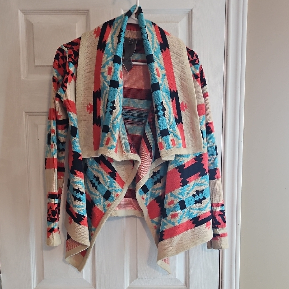 Moon Collection Multicolor Geometric Cardigan